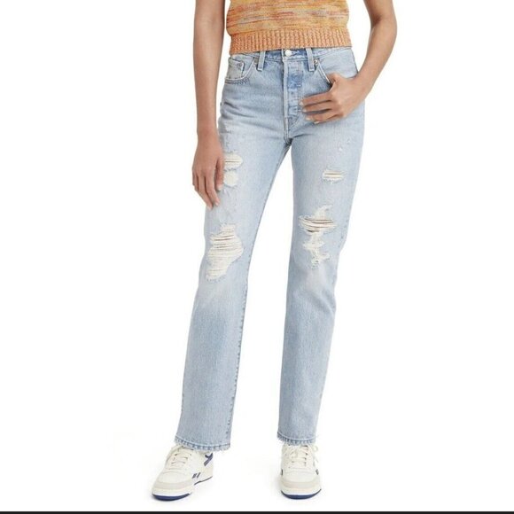 Levis Premium 501 Original High-rise button fly jeans 32 X 30 boot jeans - Picture 9 of 12